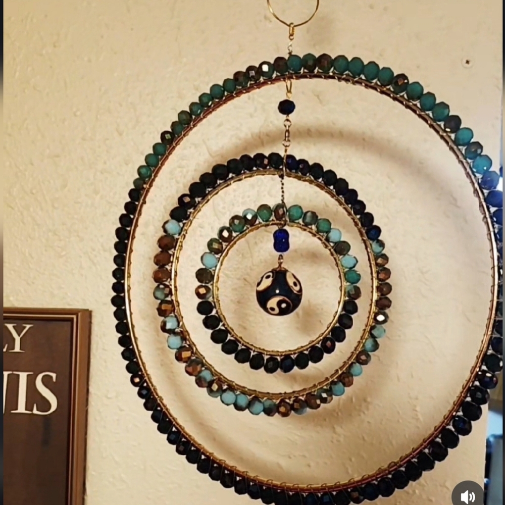 Beaded Spiral Hanging Suncatcher Decor